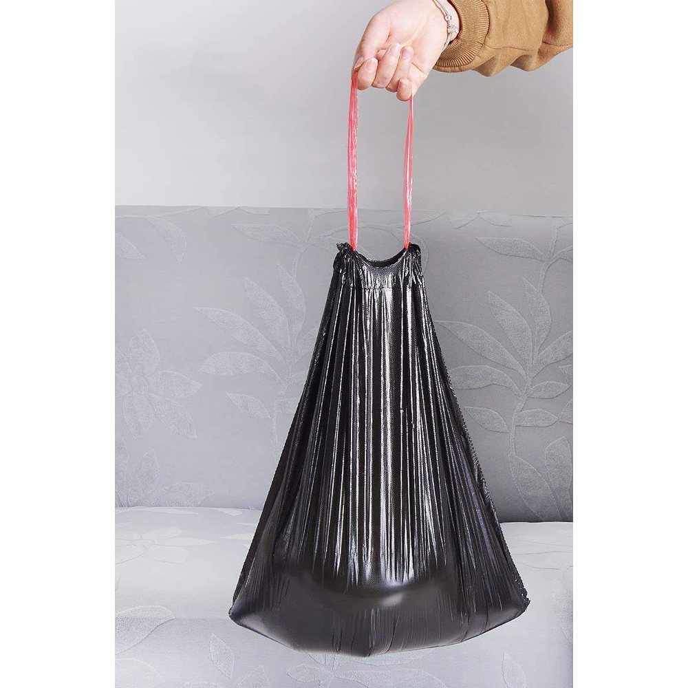 Gambar produk TRASU Kantong Plastik Sampah Tali Drawstring Trash Bag 45x50cm 75 PCS - TR-75