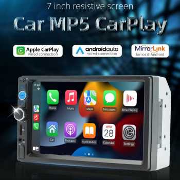 ESGO Head Unit Tape Mobil 2DIN Wired CarPlay Android Auto 7 Inch - F7010C
