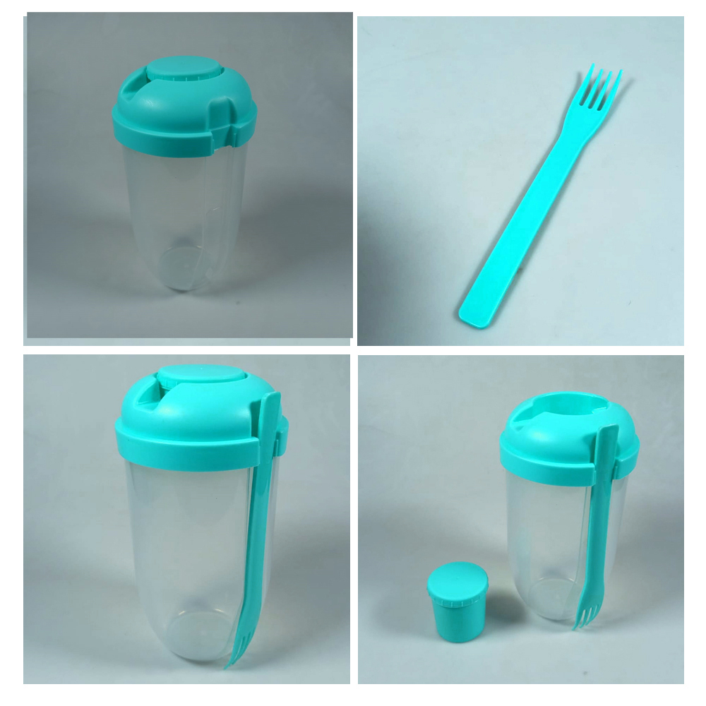 One Two Cups Salad Portable Bottle Lunch Container 1L with Fork - RF20 Gambar produk One Two Cups Salad Portable Bottle Lunch Container 1L with Fork - RF20