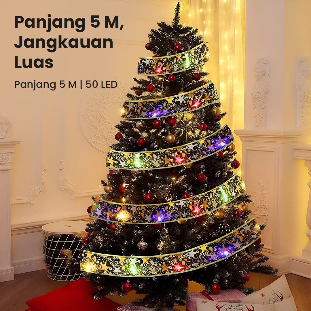 Gambar produk Partigos Lampu Hias String Lights Model Pita Natal 50 LED Multicolor - AA562