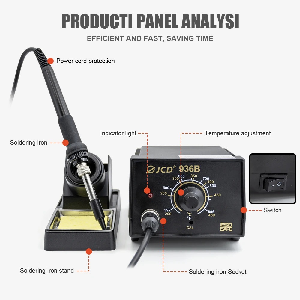 Gambar produk Kesheng Solder Station Adjustable Temperature Anti-Static ESD Safe 60W - S-936B
