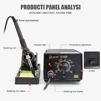 Gambar produk Kesheng Solder Station Adjustable Temperature Anti-Static ESD Safe 60W - S-936B