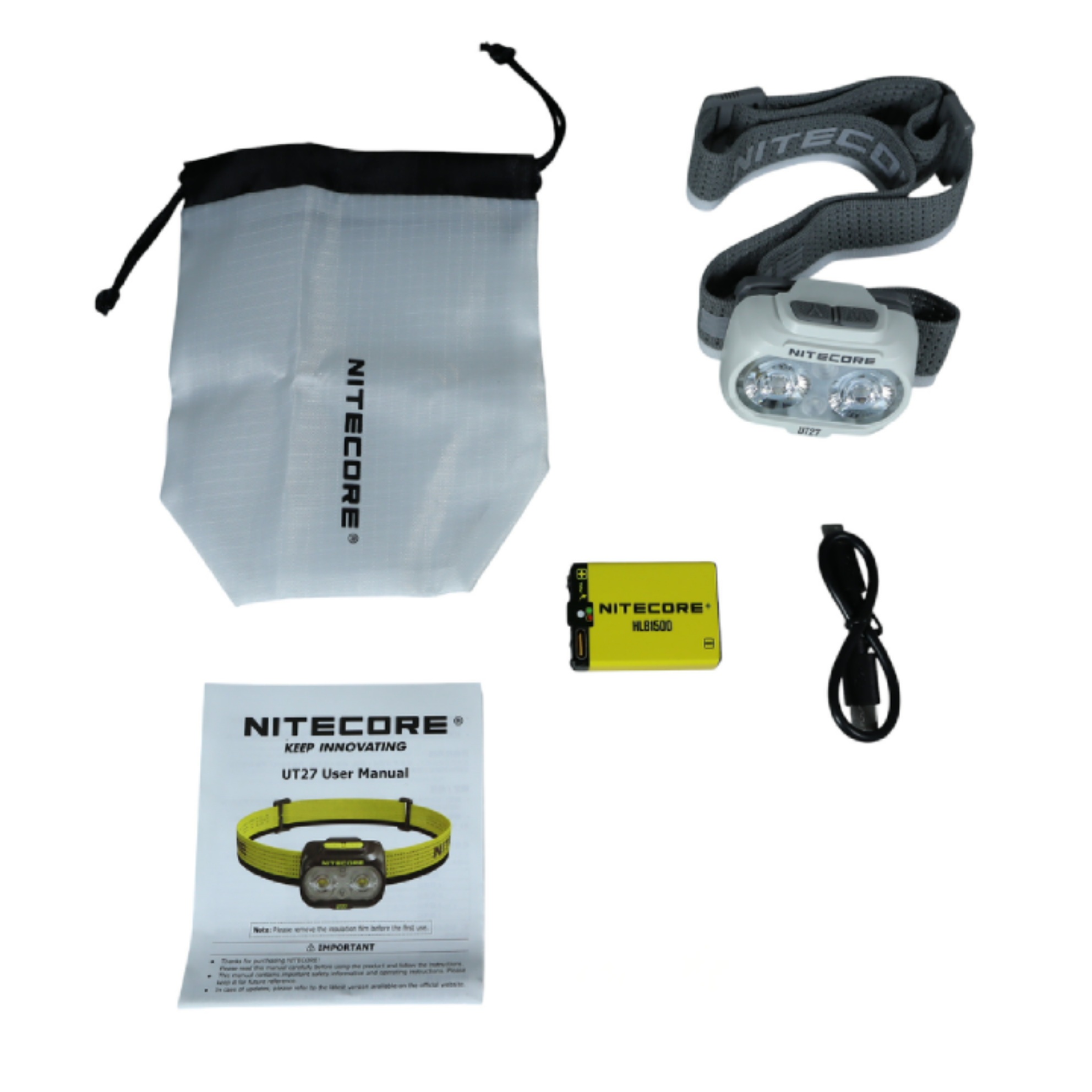 Gambar produk NITECORE Headlamp LED Senter Kepala Triple Light IP66 800 Lumens - UT27 Pro