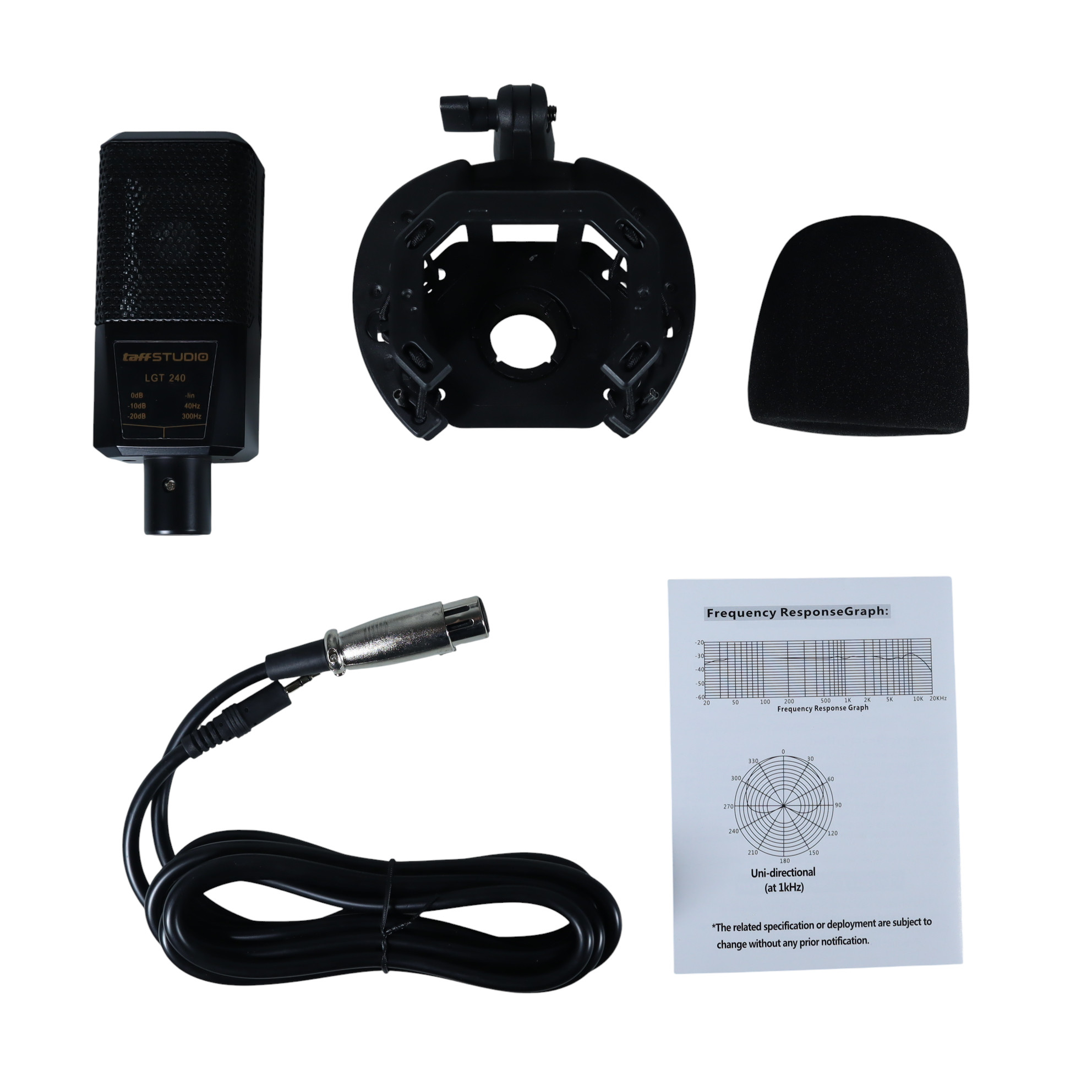 Gambar produk TaffSTUDIO Mikrofon Kondenser XLR Condenser Microphone with Holder - LGT240