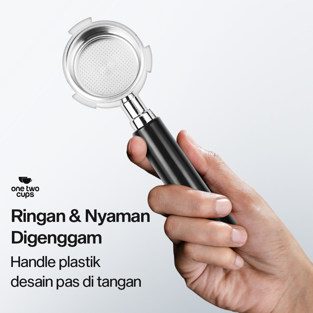 Gambar produk One Two Cups Bottomless Naked Portafilter Stainless 51mm for DeLonghi - CG-11