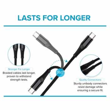 Gambar produk AUFU Kabel Data USB Type C to Type C Fast Charging 6A 66W 1M - KD66