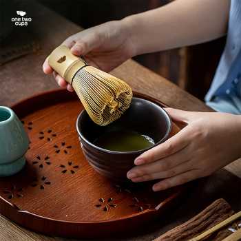 Gambar produk One Two Cups Chasen Bamboo Matcha Whisk Pengaduk Teh Jepang 84 Tangkai - FMCA