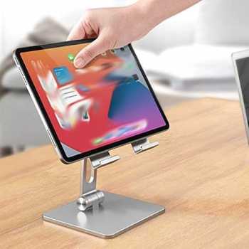 Gambar produk T-WOLF Dudukan Penahan Tablet iPad Desktop Stand Holder Aluminium 4-15.6 Inch - MT134