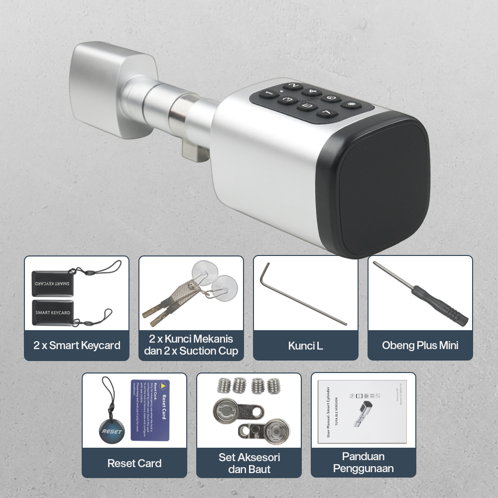 Gambar produk Juheenda Smart Door Lock Fingerprint Bluetooth Card Alarm Tuya Smart - S1