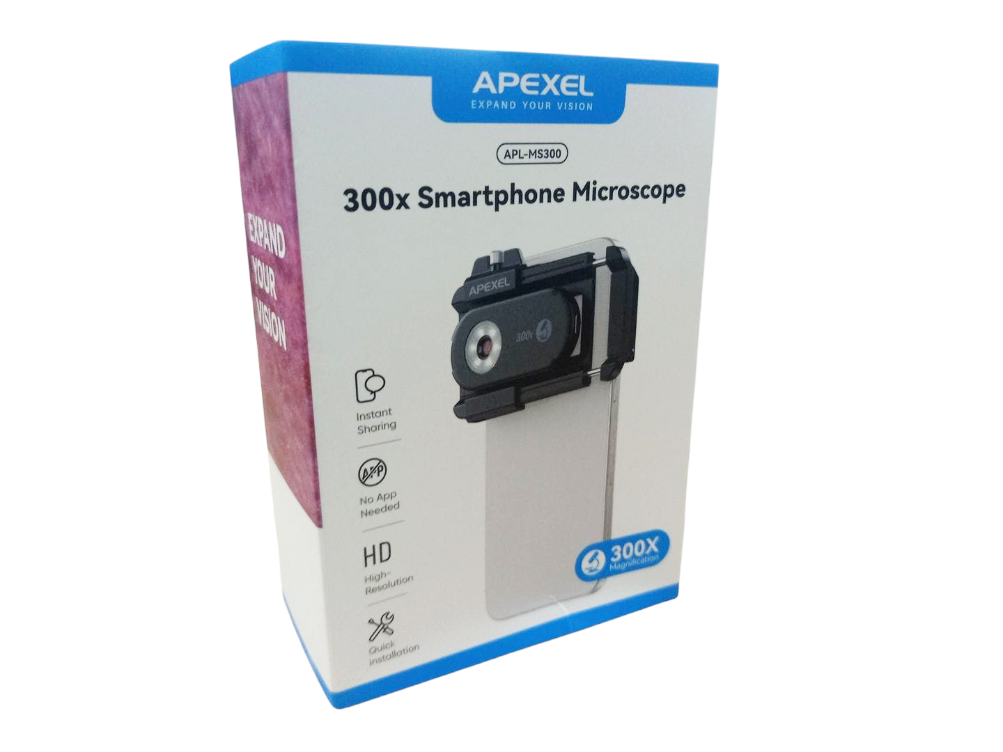 Gambar produk APEXEL Lensa Kamera HP Smartphone Microscope 300X LED with CPL Filter - APL-MS300