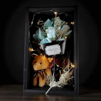 WS Buket Bunga Sabun Mawar Boneka LED String Soap Rose Valentine Gift - WS-07 Gambar produk WS Buket Bunga Sabun Mawar Boneka LED String Soap Rose Valentine Gift - WS-07