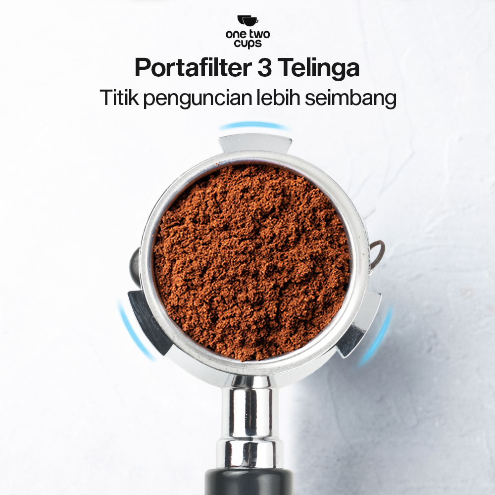 Gambar produk One Two Cups Bottomless Naked Portafilter Stainless 51mm for DeLonghi - CG-11