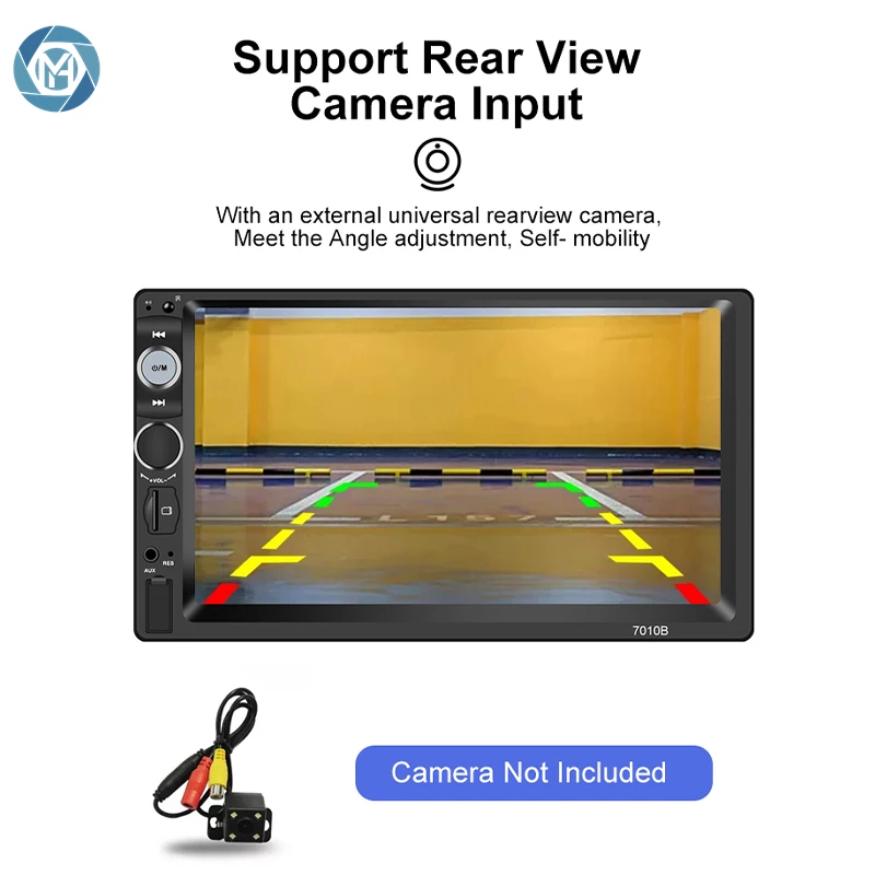 Gambar produk BQCC Head Unit Tape Mobil 2DIN Wireless CarPlay Android Auto 7 Inch - F7010C