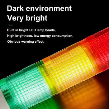 Gambar produk DIANQI Lampu Menara LED Signal Warning Light Operation Fault Silent DC 24V - DQ-300