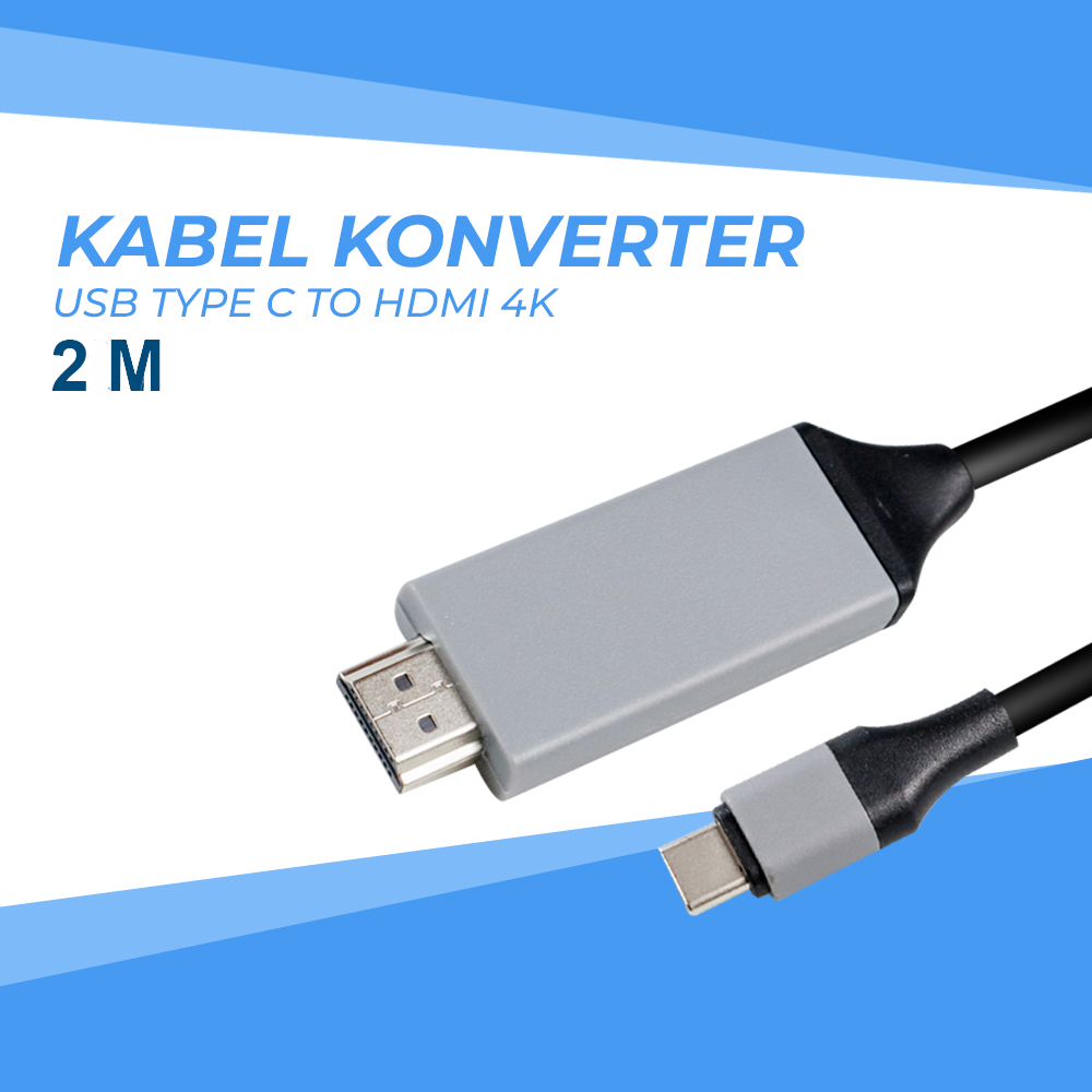 Gambar produk FSU Kabel Konverter USB Type C to HDMI 4K 30Hz 200cm - VUH-05