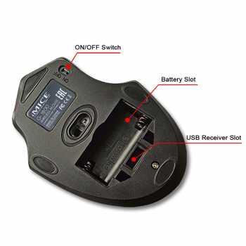 Gambar produk iMICE Mouse Gaming Wireless Optical 2.4GHz Ergonomic 2000DPI Silent Version - G-1800