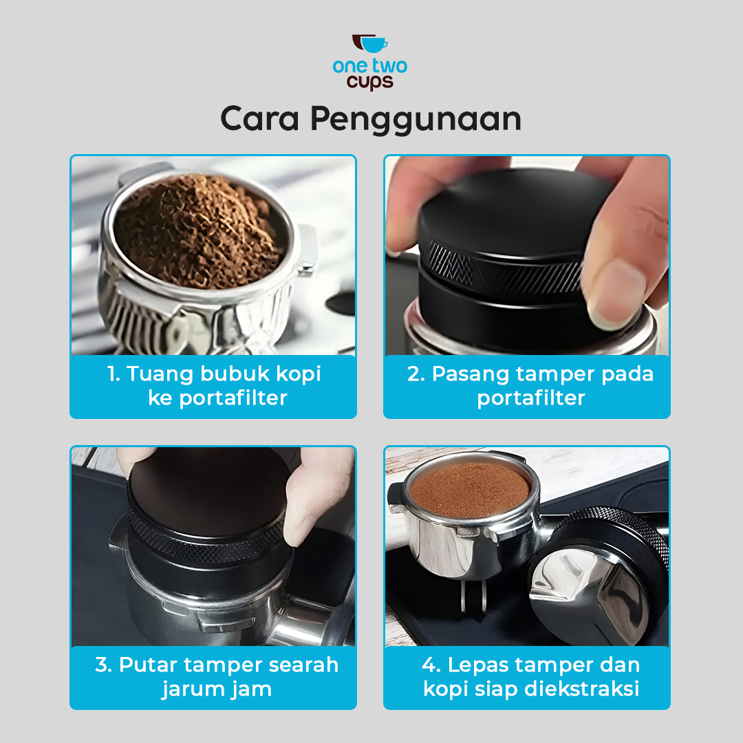 Gambar produk One Two Cups Tamper Kopi Triangle Press Coffee Powder Stainless Steel 58mm - 3153
