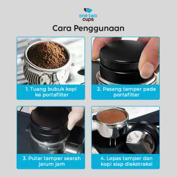 Gambar produk One Two Cups Tamper Kopi Triangle Press Coffee Powder Stainless Steel 58mm - 3153