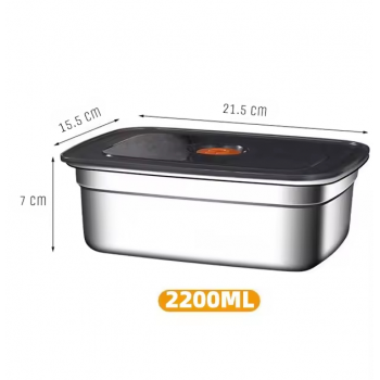 Gambar produk TaffHOME Kotak Makan Anti Tumpah Lunch Bento Box Stainless Steel 410 2200ml - KT274