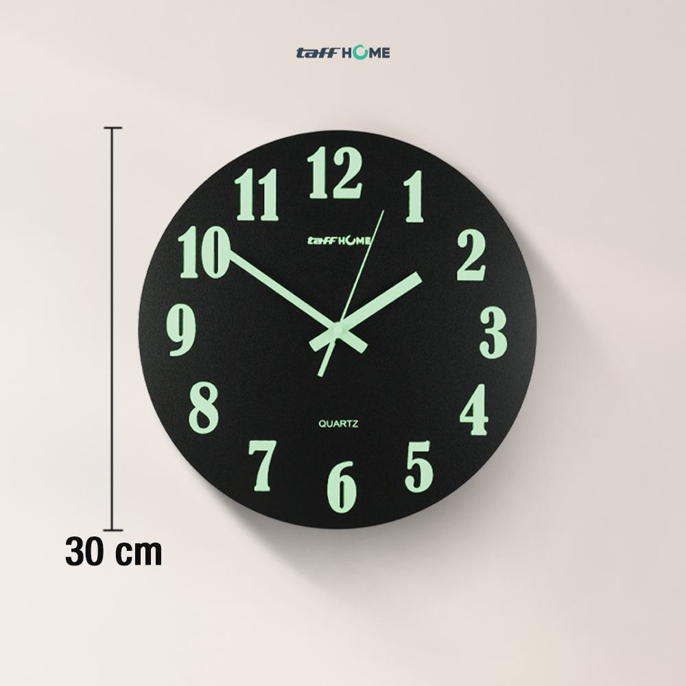 TaffHOME Jam Dinding Bulat Quartz Luminous Glow in The Dark 30cm - Win30 Gambar produk TaffHOME Jam Dinding Bulat Quartz Luminous Glow in The Dark 30cm - Win30