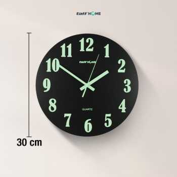 Gambar produk TaffHOME Jam Dinding Bulat Quartz Luminous Glow in The Dark 30cm - Win30