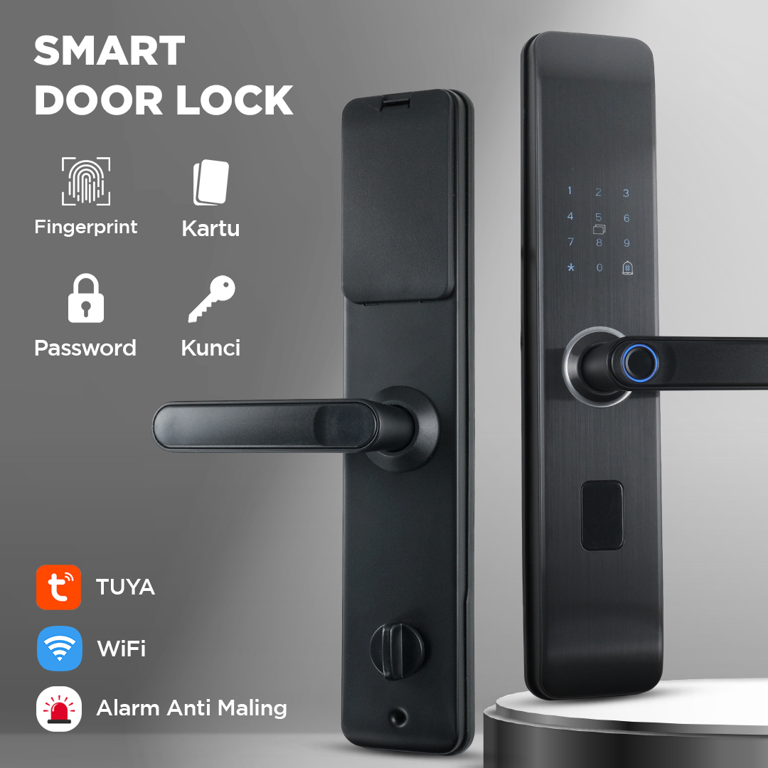 Gambar produk REFINE Smart Door Lock Tuya App WiFi Fingerprint Password - MJ1S