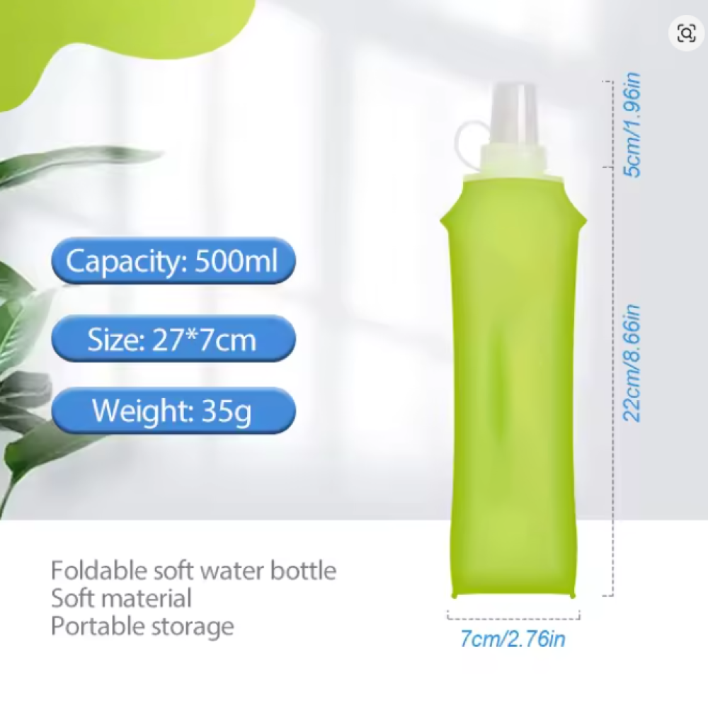TaffSPORT Botol Minum Soft Flask Foldable Sport Water TPU 500 ml - TF009 Gambar produk TaffSPORT Botol Minum Soft Flask Foldable Sport Water TPU 500 ml - TF009