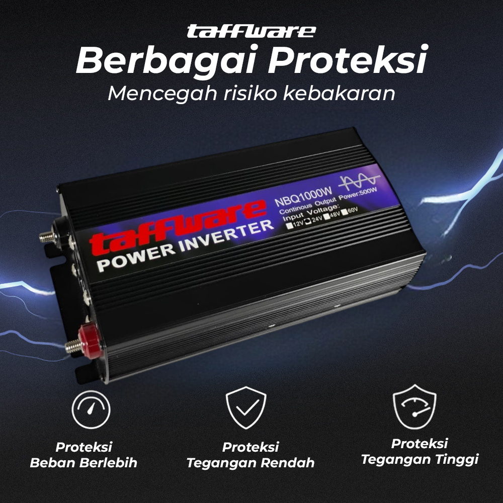 Gambar produk Taffware Power Inverter Mobil Pure Sine Wave DC 24 to AC 220V 1000W - NBQ1000