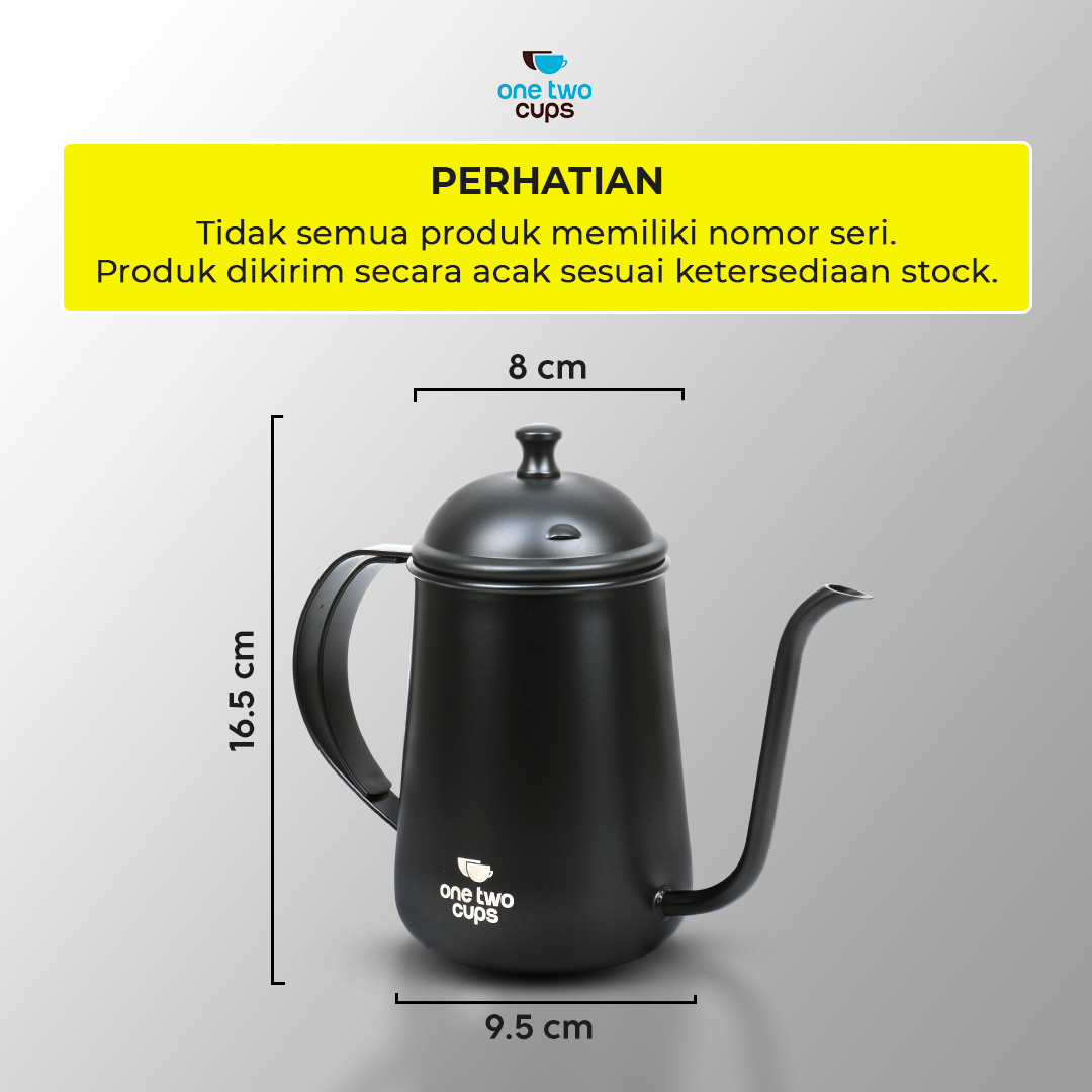 One Two Cups Teko Kopi Leher Angsa Pour Over Kettle Stainless Steel 650ml - HS4011 Gambar produk One Two Cups Teko Kopi Leher Angsa Pour Over Kettle Stainless Steel 650ml - HS4011