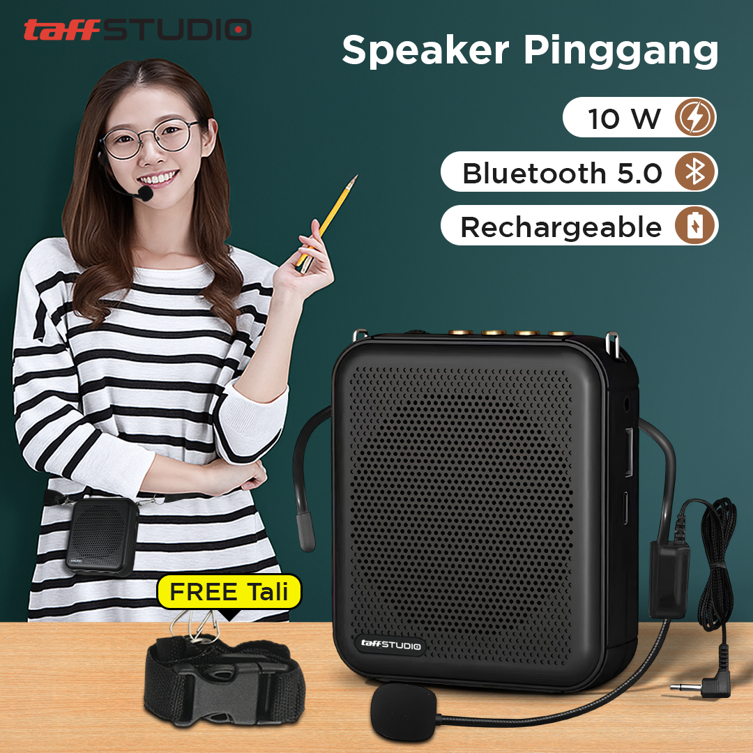Gambar produk TaffStudio Penguat Suara Mini Megaphone Active Speaker Guide Bluetooth - S62