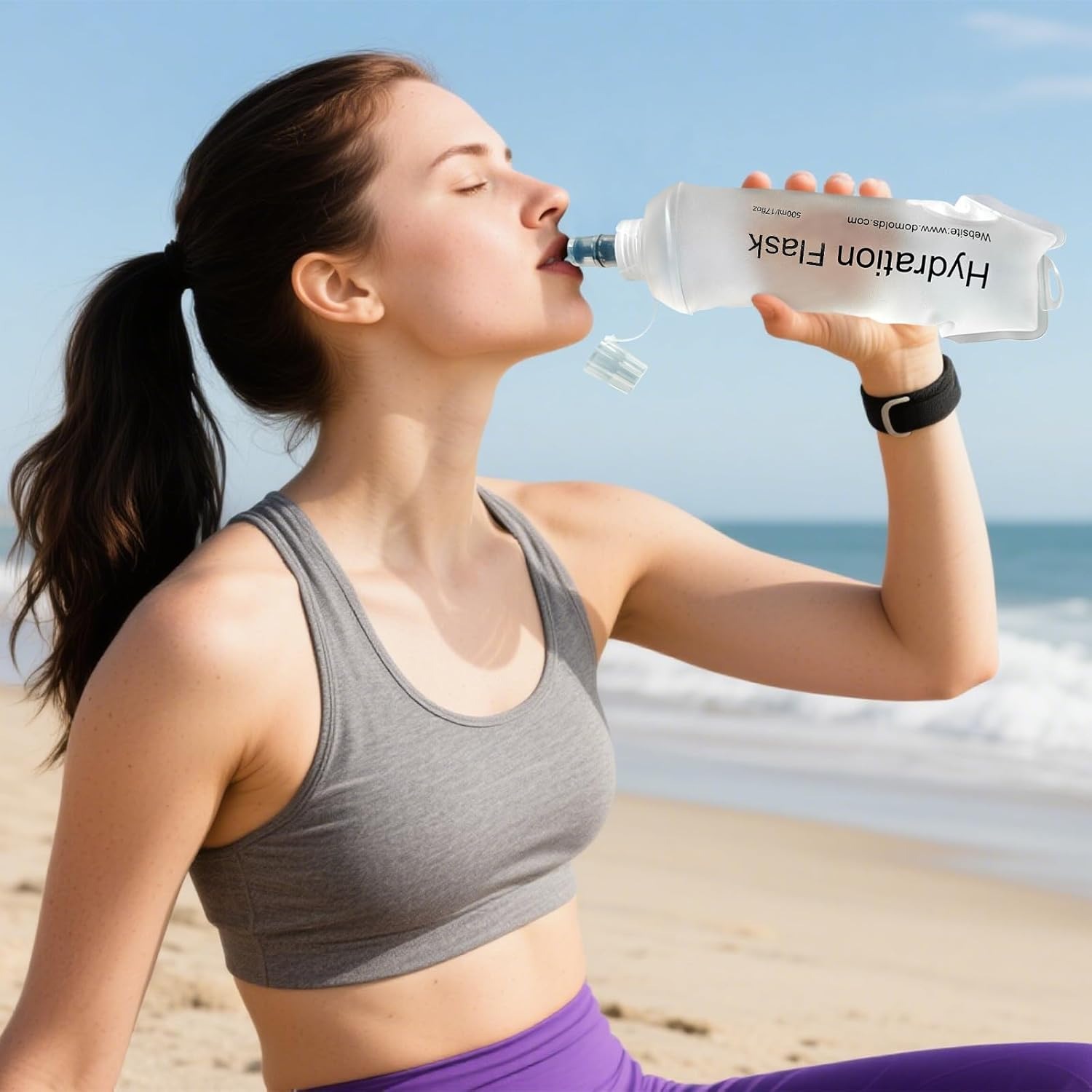 Gambar produk TaffSPORT Botol Minum Lipat Soft Flask Running Water Bottle 500ml - TF-50
