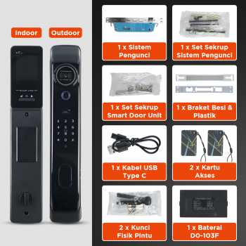 Glomarket Smart Door Lock Fingerprint Face Recognition Eques Intercom - B02RL-DJ Gambar produk Glomarket Smart Door Lock Fingerprint Face Recognition Eques Intercom - B02RL-DJ