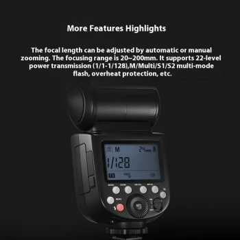Gambar produk Godox Flash Camera Wireless Adjustable Focus 2.4GHz GN60 2980mAh 76W - V850III