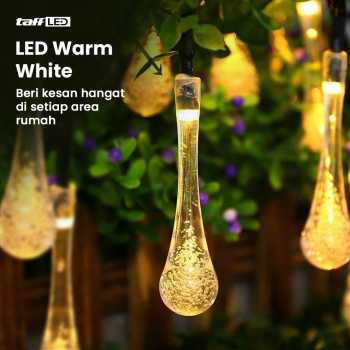TaffLED Lampu Hias String Lights Raindrop Solar 30LED 6.5M Warm White - SP030 Gambar produk TaffLED Lampu Hias String Lights Raindrop Solar 30LED 6.5M Warm White - SP030