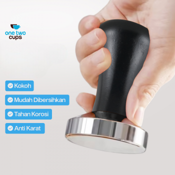 Gambar produk One Two Cups Tamper Kopi Espresso Flat Base Stainless Steel 58mm - R58