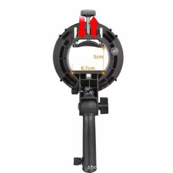 HOWN Bracket Flash Holder Speedlite S-Type Bowens for Godox AD360 Short Handle - B40 Gambar produk HOWN Bracket Flash Holder Speedlite S-Type Bowens for Godox AD360 Short Handle - B40