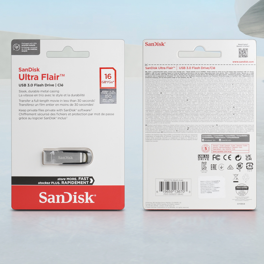 Gambar produk SanDisk Ultra Flair Flashdisk USB 3.0 16GB - SDCZ73