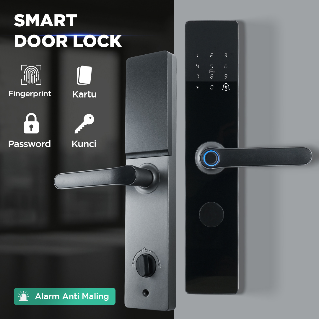 MAISUSTY Smart Door Lock Fingerprint Password Card RFID Alarm - G1F-N9 Gambar produk MAISUSTY Smart Door Lock Fingerprint Password Card RFID Alarm - G1F-N9