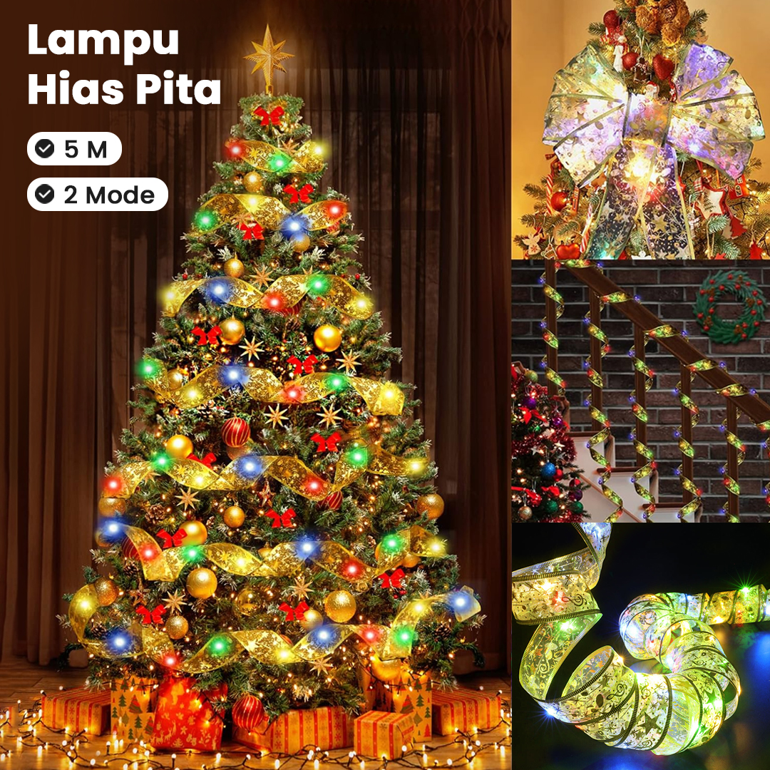 Gambar produk Partigos Lampu Hias String Lights Model Pita Natal 50 LED Multicolor - AA562