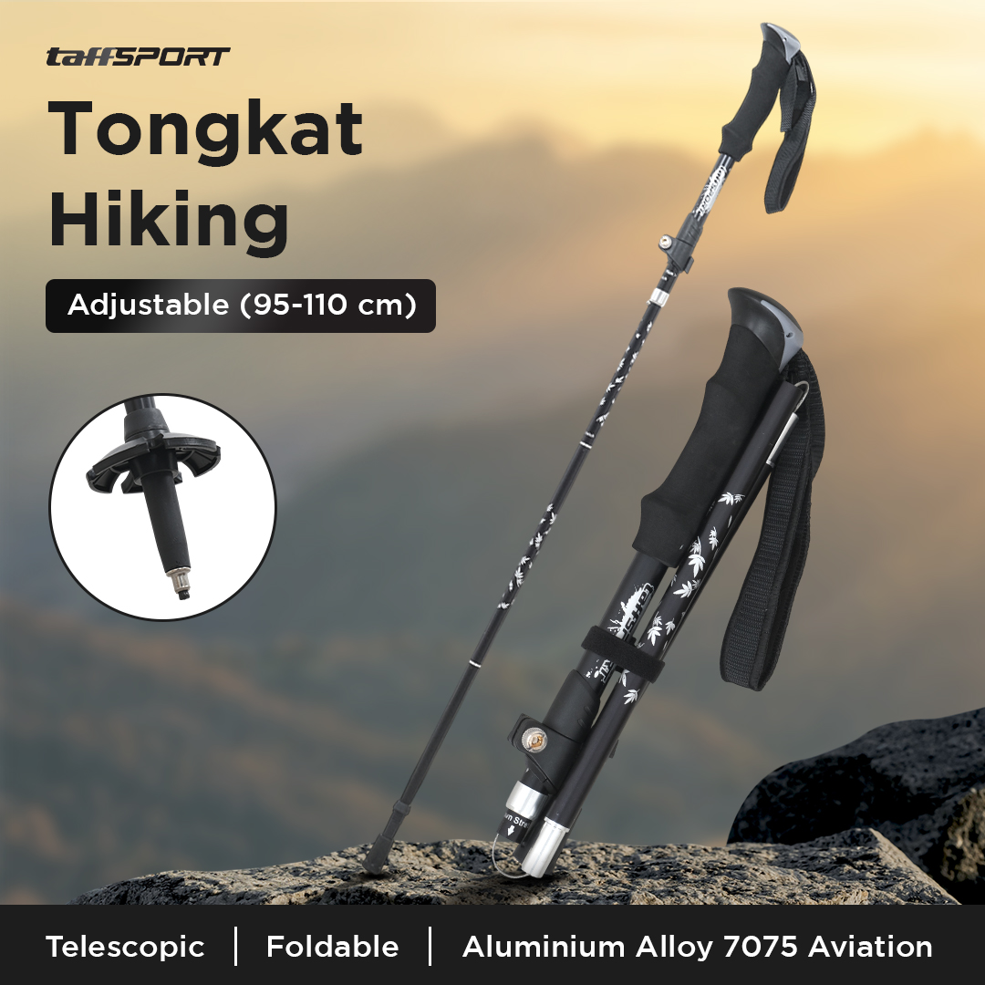 TaffSPORT Tongkat Hiking Lipat Trekking Pole Aluminium Alloy 110cm - 101 Gambar produk TaffSPORT Tongkat Hiking Lipat Trekking Pole Aluminium Alloy 110cm - 101