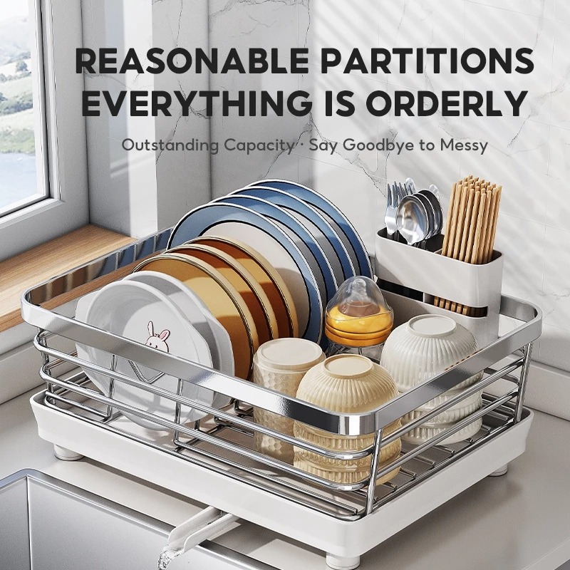 Gambar produk DUTRIEUX Rak Piring Dapur Wastafel Stainless Steel Drying Storage Rack - DR-42