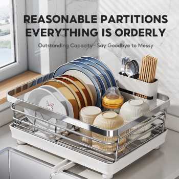 Gambar produk DUTRIEUX Rak Piring Dapur Wastafel Stainless Steel Drying Storage Rack - DR-42