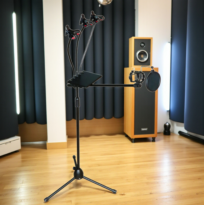 Gambar produk TaffSTUDIO Microphone Standing Holder Tripod 3x Smartphone Holder - NB-04P