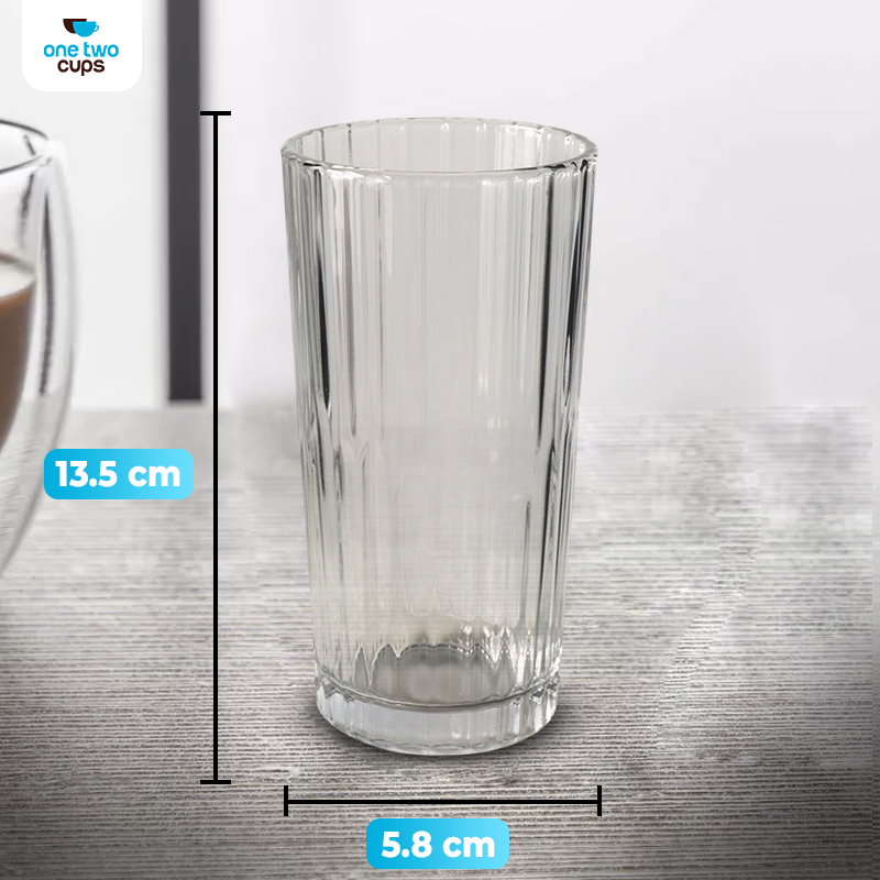 One Two Cups Gelas Kaca Aesthetic Kopi Teh Simple Striped Glass 314ml - J15 Gambar produk One Two Cups Gelas Kaca Aesthetic Kopi Teh Simple Striped Glass 314ml - J15