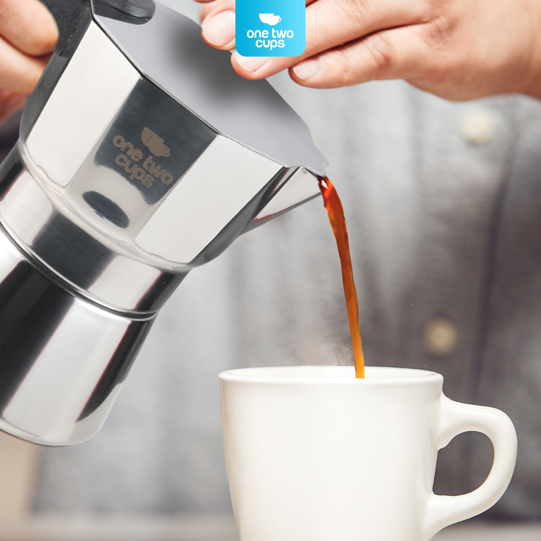 Gambar produk One Two Cups Moka Pot Italian Espresso Coffee Maker Stainless Steel 150ml - W-767