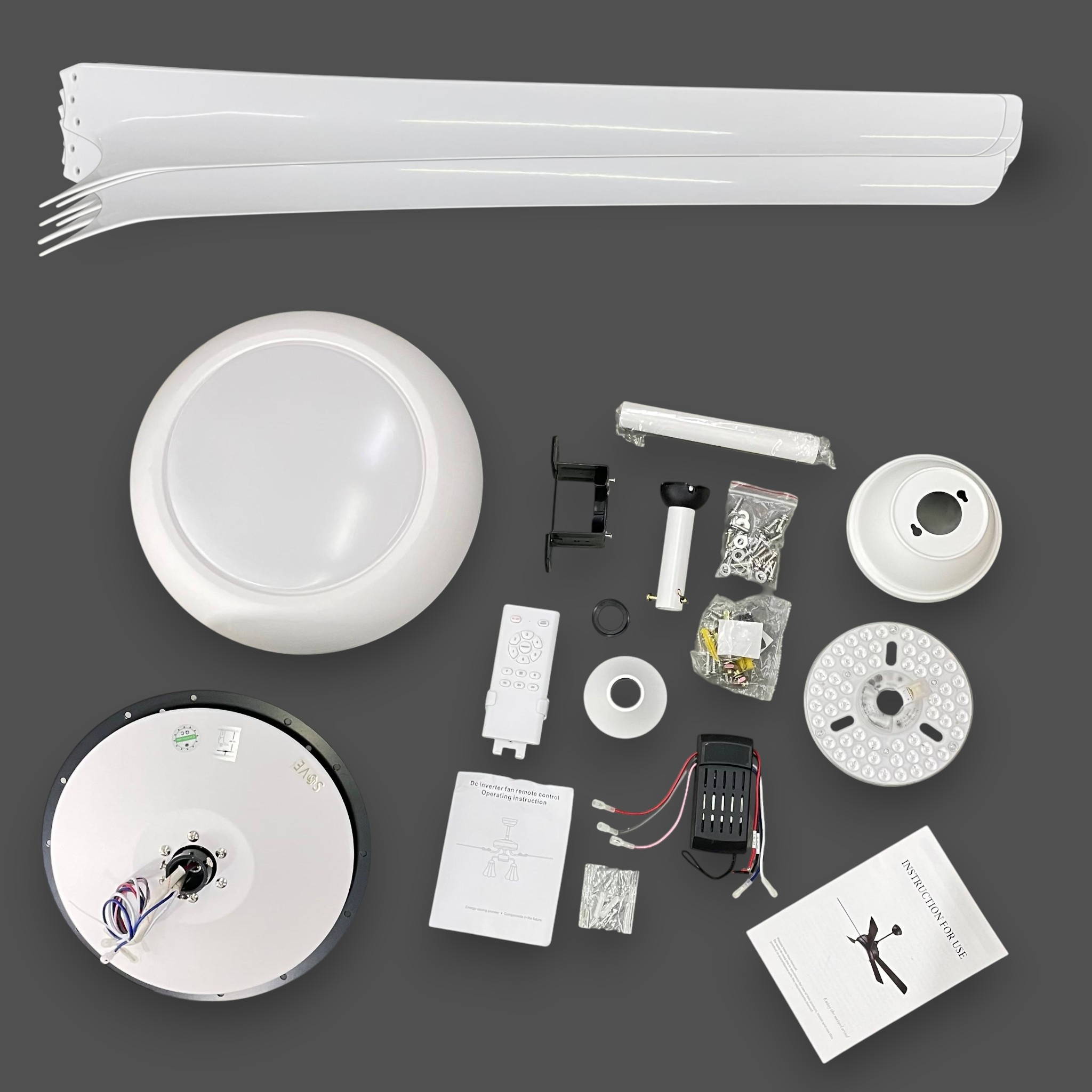 SOVE Kipas Angin Gantung Lampu LED Tri Color 100 Inch with Remote - SW222 Gambar produk SOVE Kipas Angin Gantung Lampu LED Tri Color 100 Inch with Remote - SW222