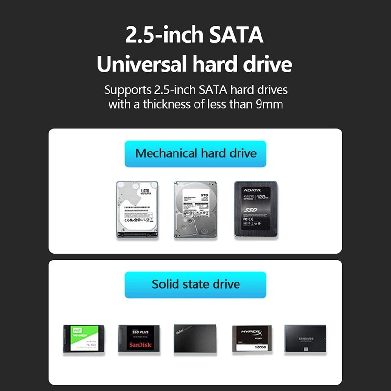 Gambar produk UTHAI Hard Drive SATA SSD Enclosure 2.5 Inch USB Micro B 3.0 5Gbps - SO1-25