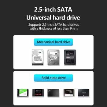 Gambar produk UTHAI Hard Drive SATA SSD Enclosure 2.5 Inch USB Micro B 3.0 5Gbps - SO1-25