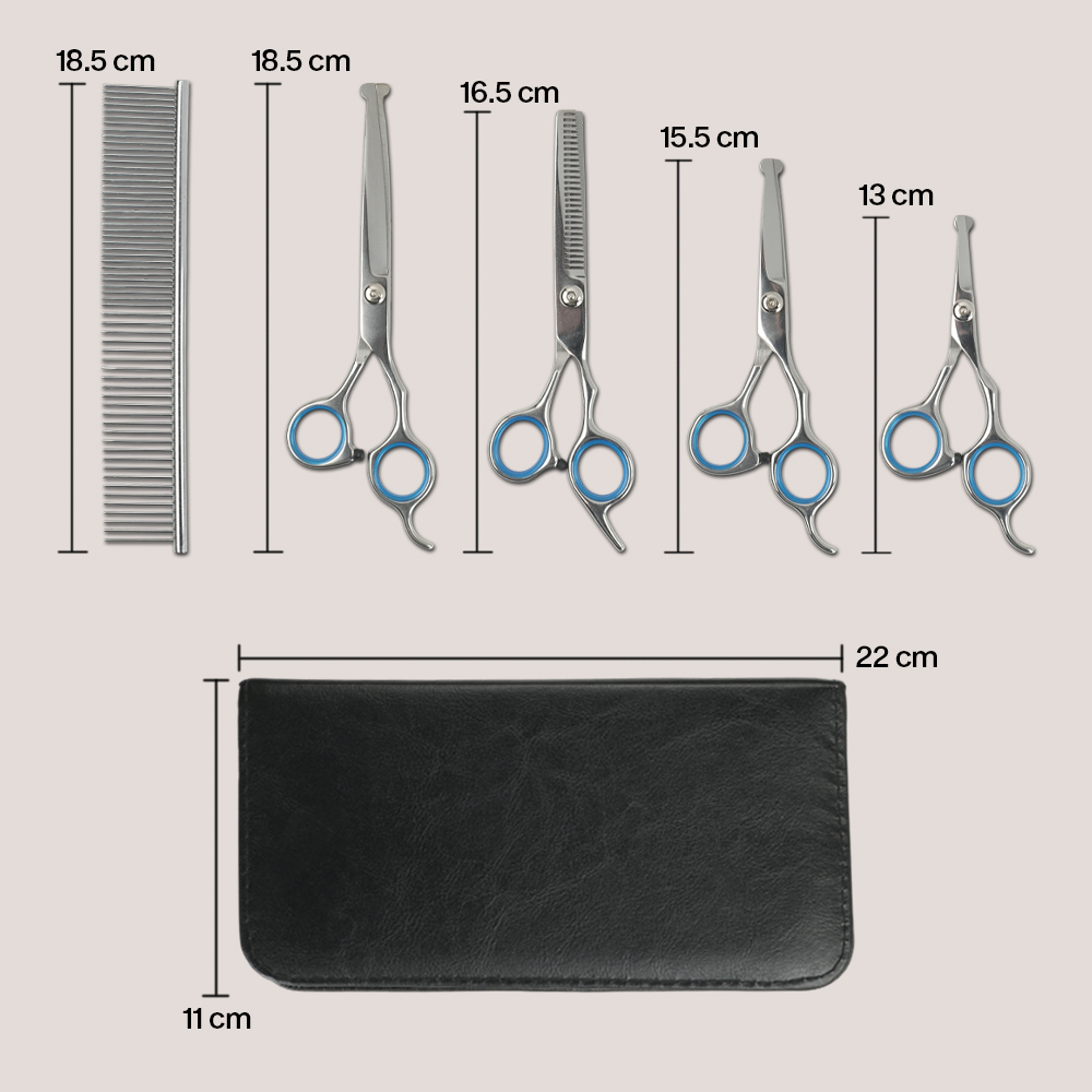 Dtog Set Gunting Grooming Perawatan Bulu Anjing 6in1 - INU73 Gambar produk Dtog Set Gunting Grooming Perawatan Bulu Anjing 6in1 - INU73