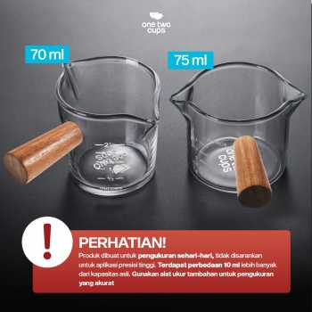 One Two Cups Gelas Milk Jug Pitcher Espresso Double Mouth 75ml - S08 Gambar produk One Two Cups Gelas Milk Jug Pitcher Espresso Double Mouth 75ml - S08